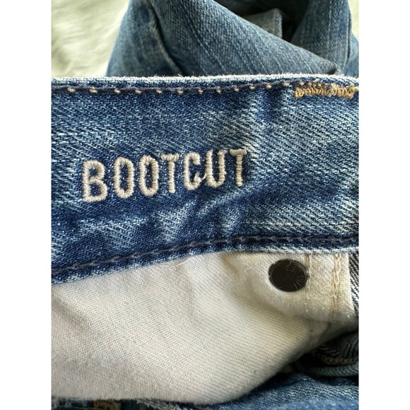 American Eagle Men's 100% Cotton Factory Faded Distressed Bootcut Jeans W30 - Picture 4 of 5